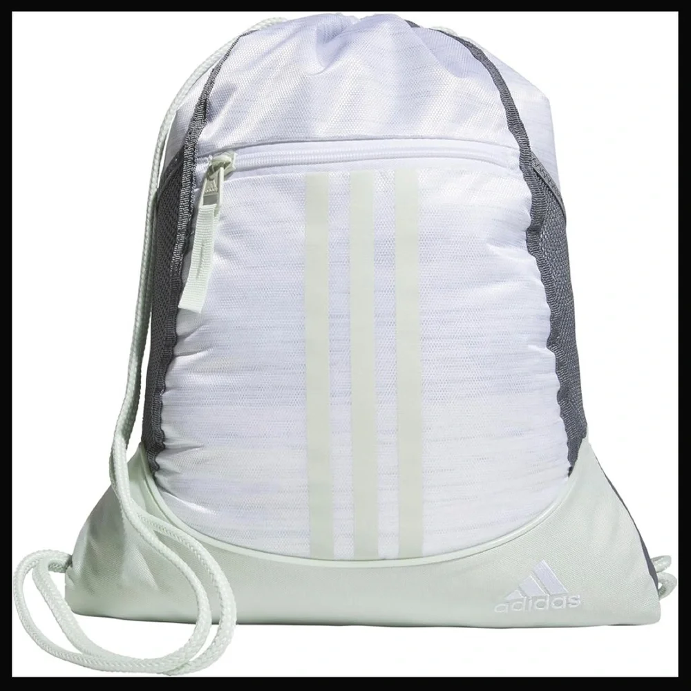 Adidas White and Gray Alliance II Sackpack